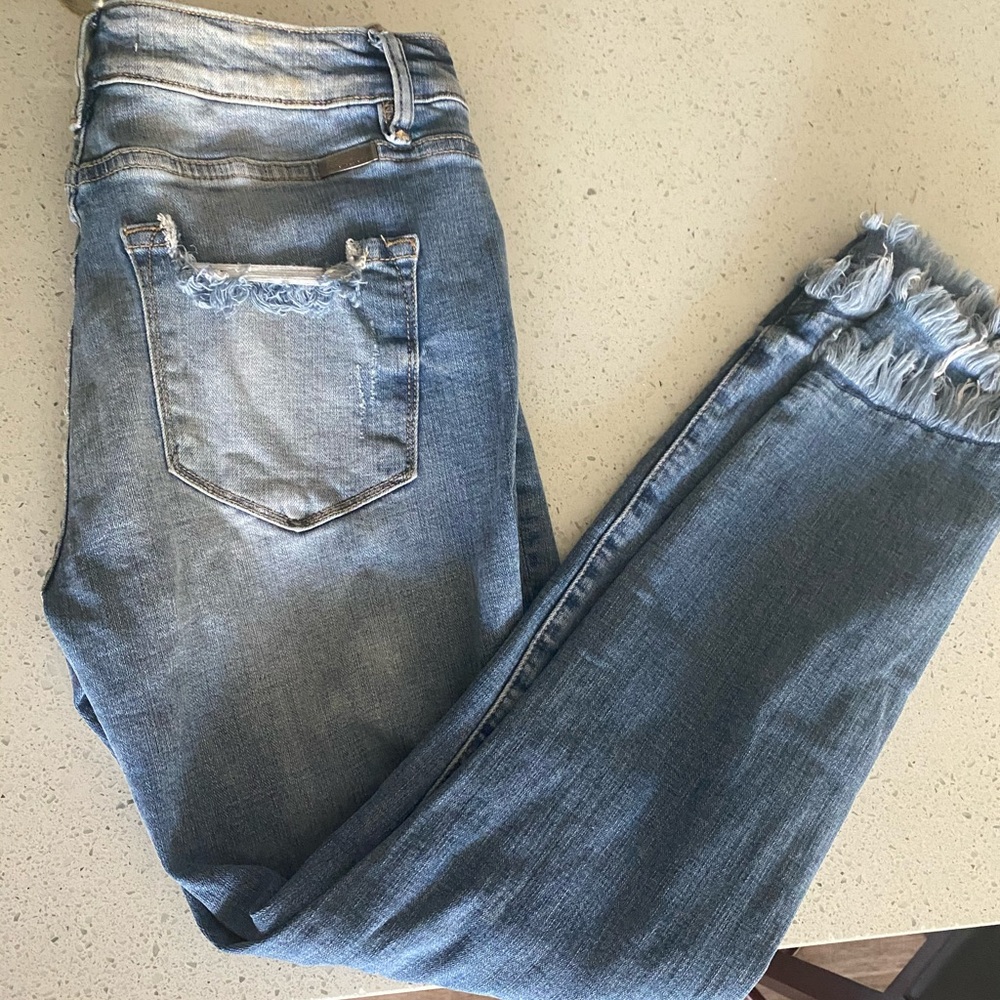 SOLD KanCan Brand New NWT Distressed Raw Hem Skinny Jeans